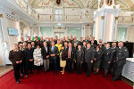 Landeshauptmann Mario Kunasek und Landeshauptmann-Stv. Manuela Khom gemeinsam mit prominenten Gästen bei der feierlichen Verleihung in der Alten Universität in Graz. © Land Steiermark/Robert Binder; Verwendung bei Quellenangabe honorarfrei